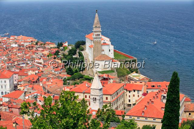 slovenie 28.JPG - Piran, ville médiévale, sur la côte Adriatique depuis le château, Slovénie